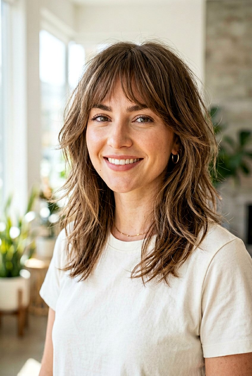 Shaggy Lob With Wispy Bangs - 20 shaggy lob with bangs - 20 shaggy lob with bangs