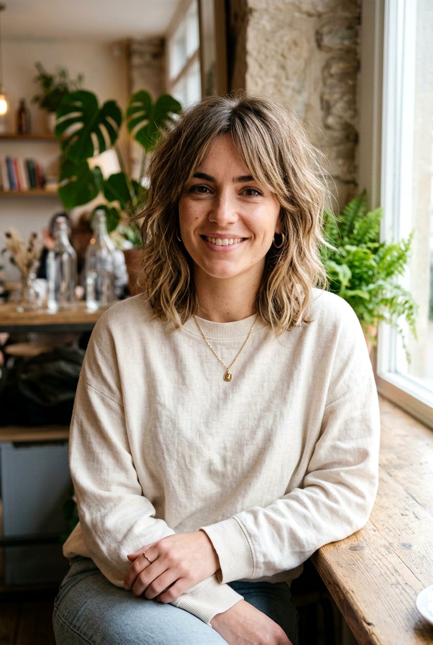 Shaggy Medium Length Bob Haircut - 20 hairstyles for widows peak women - 20 hairstyles for widows peak women