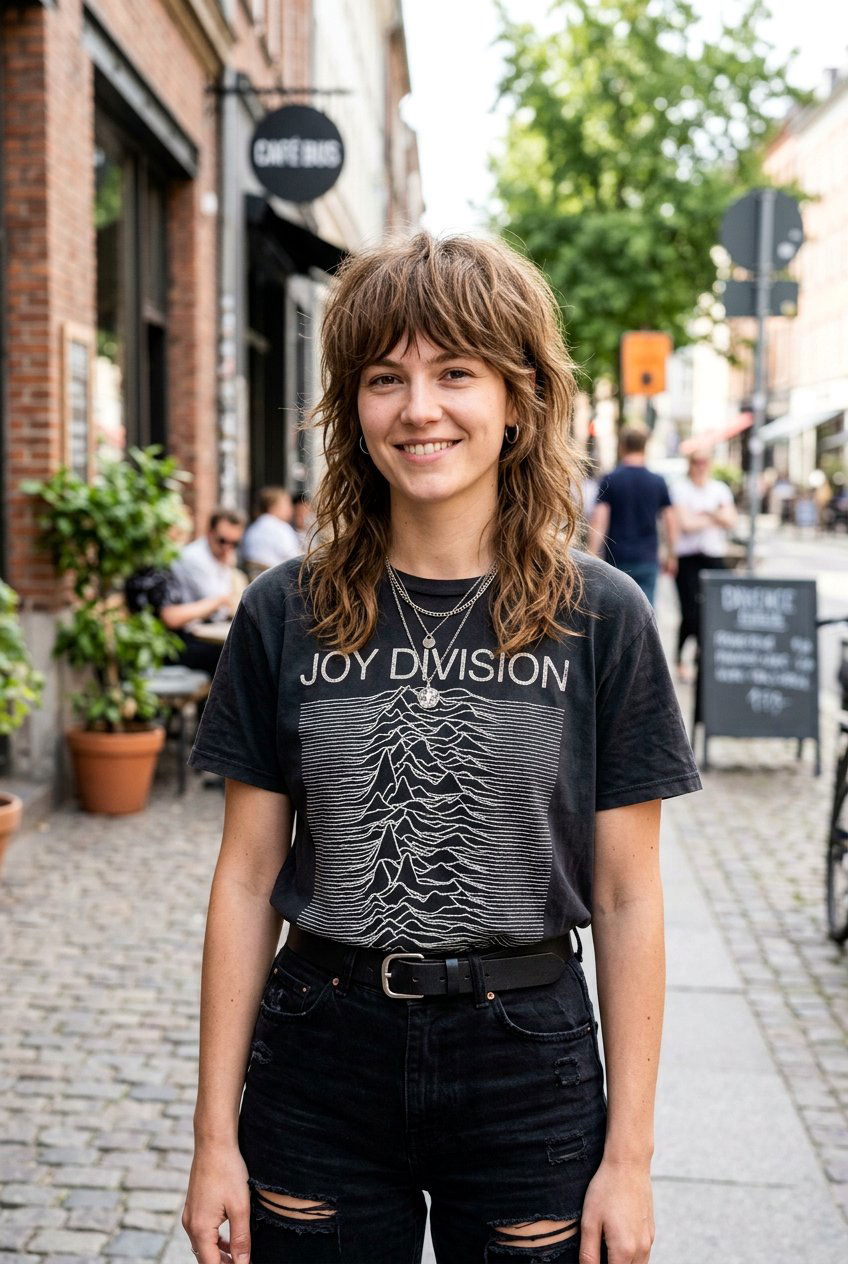 Shaggy Mullet with Fringe - 20 haircuts for big forehead - 20 haircuts for big forehead