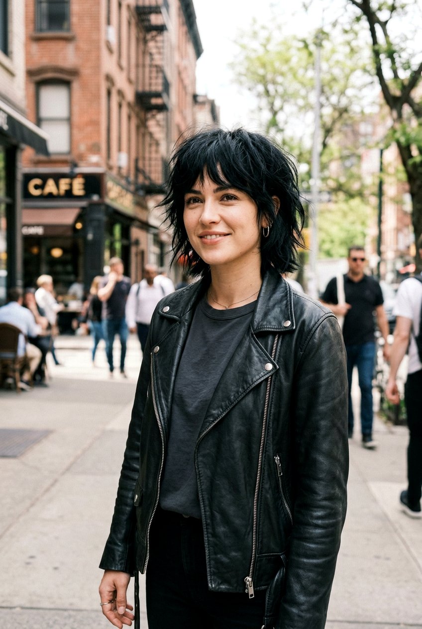 Shaggy Onyx Bob - 20 soft goth bob for women - 20 soft goth bob for women