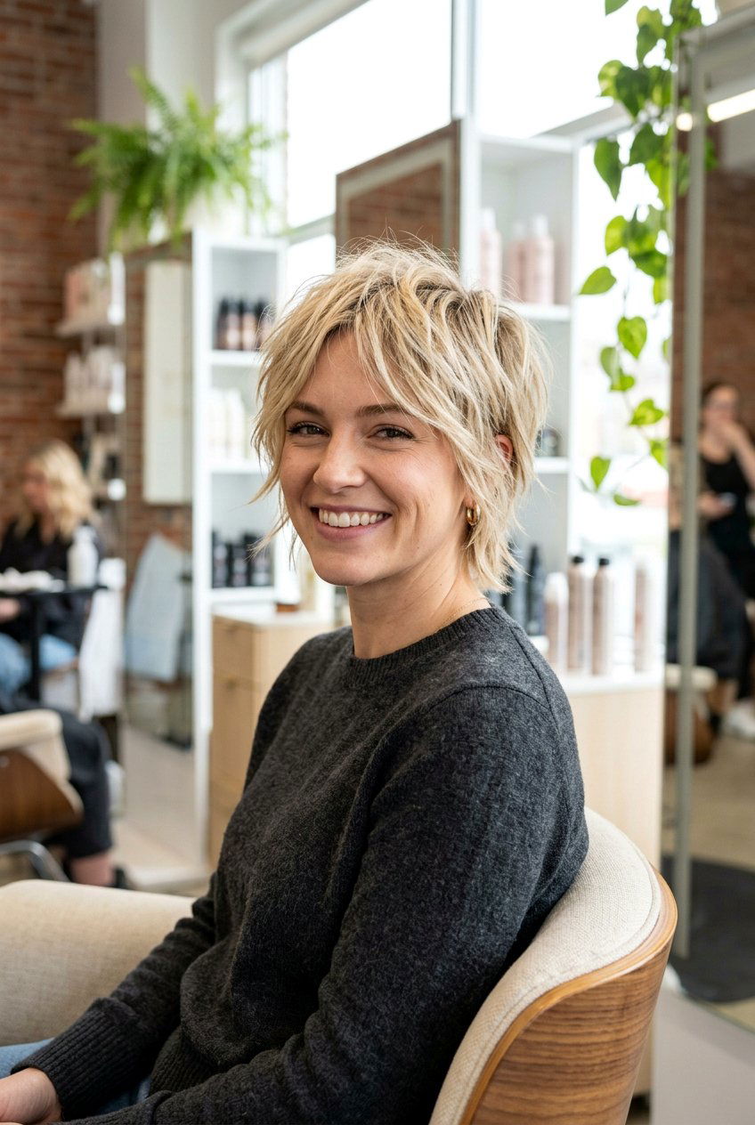 Shaggy Pixie For Fine Hair - 20 layered haircut with movement for fine hair - 20 layered haircut with movement for fine hair