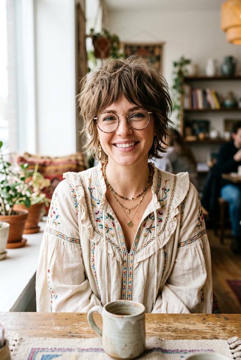 Shaggy Pixie With Bangs - 20 elegant pixie for mature women with glasses - 20 elegant pixie for mature women with glasses