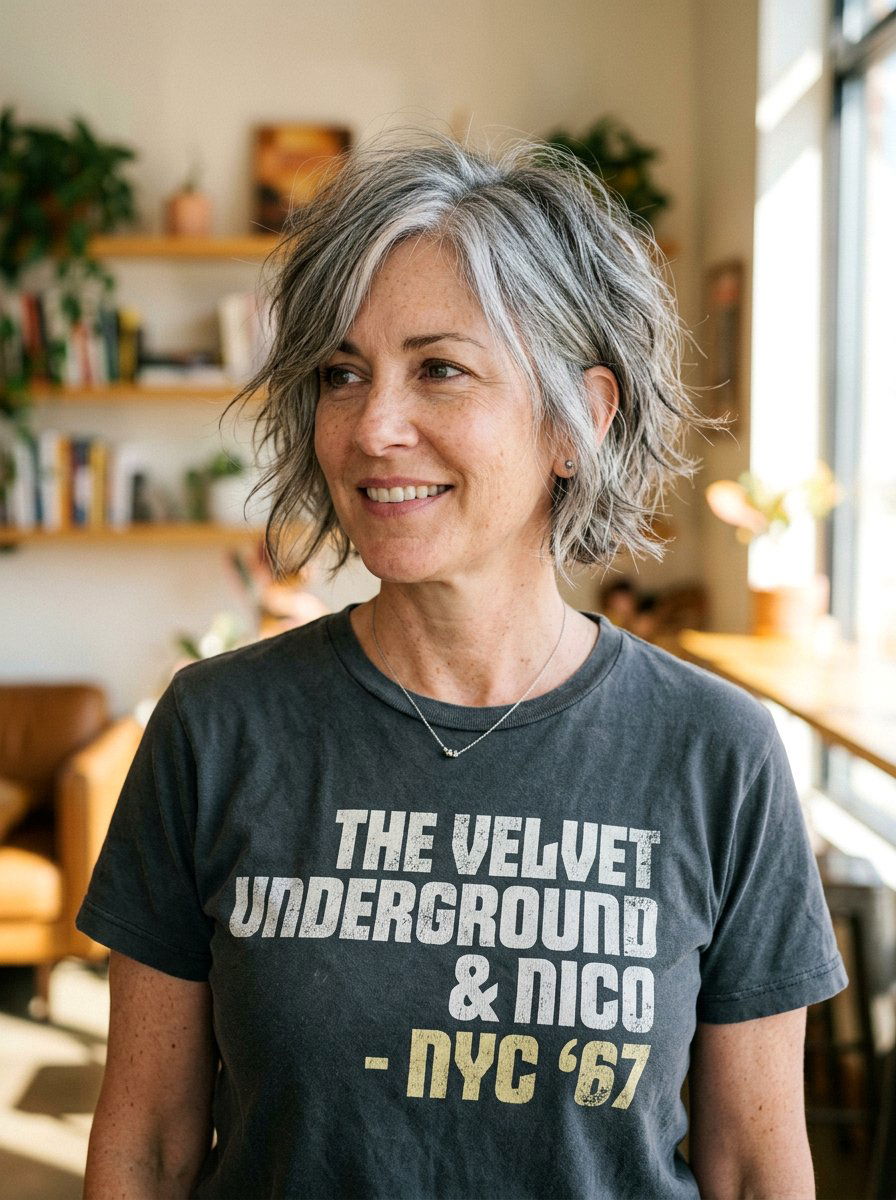 Shaggy Salt And Pepper Bob - 20 salt and pepper bob for older women - 20 salt and pepper bob for older women