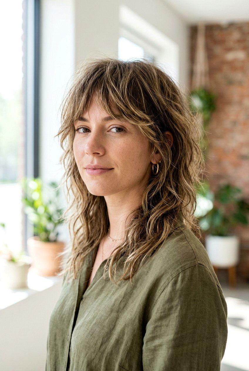 Shaggy Shoulder Length Hair - 20 medium hairstyles for thin hair - 20 medium hairstyles for thin hair