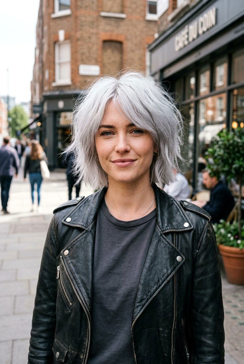 Shaggy Silver Bob - 20 low maintenance gray bob haircut - 20 low maintenance gray bob haircut