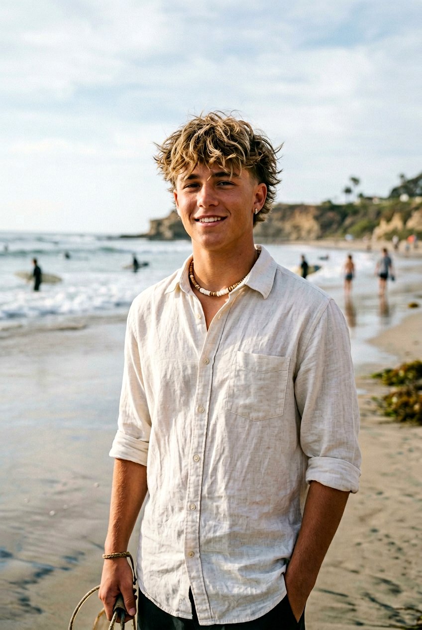 Shaggy Surfer With Mid Taper Fade - 20 boys haircut with mid taper fade - 20 boys haircut with mid taper fade