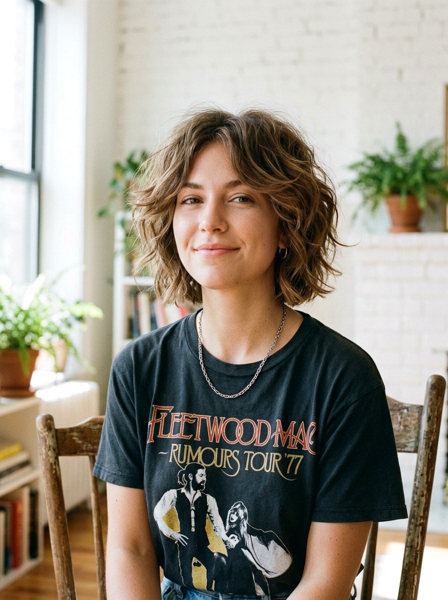 Shaggy Wavy Chin Length Bob - 20 wavy chin length bob with layers - 20 wavy chin length bob with layers