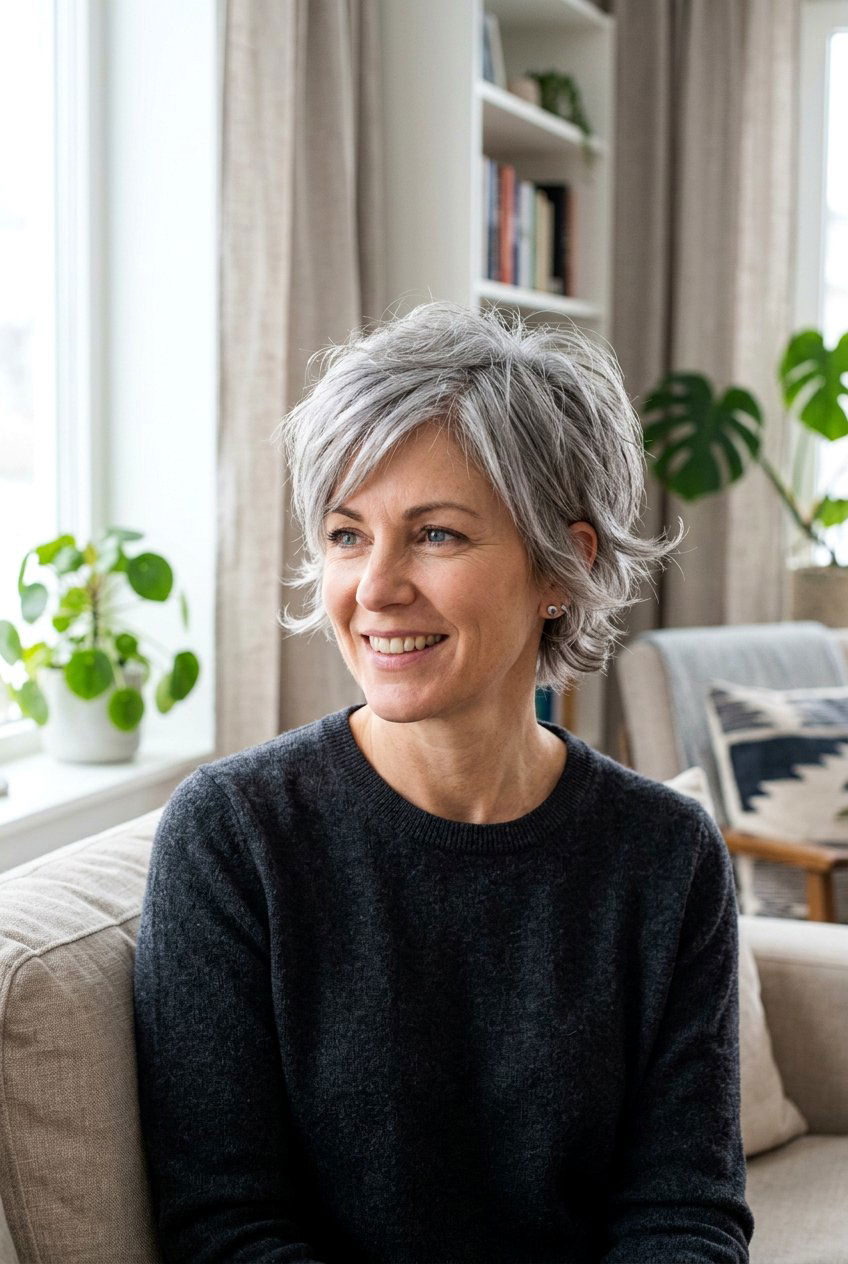 Shaggy gray pixie - 20 gray pixie haircut - 20 gray pixie haircut