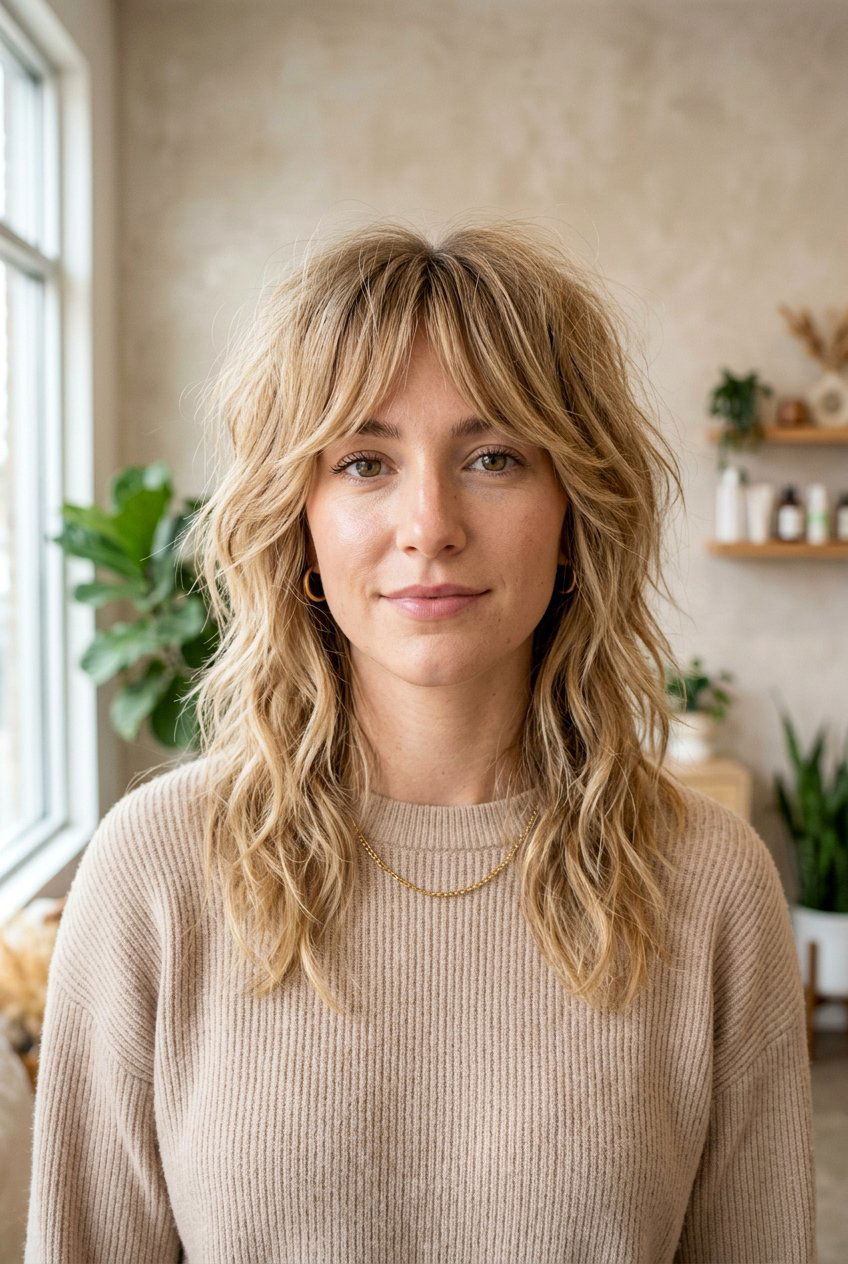 Shaggy haircut with bottleneck bangs - 20 bottleneck bangs haircut - 20 bottleneck bangs haircut