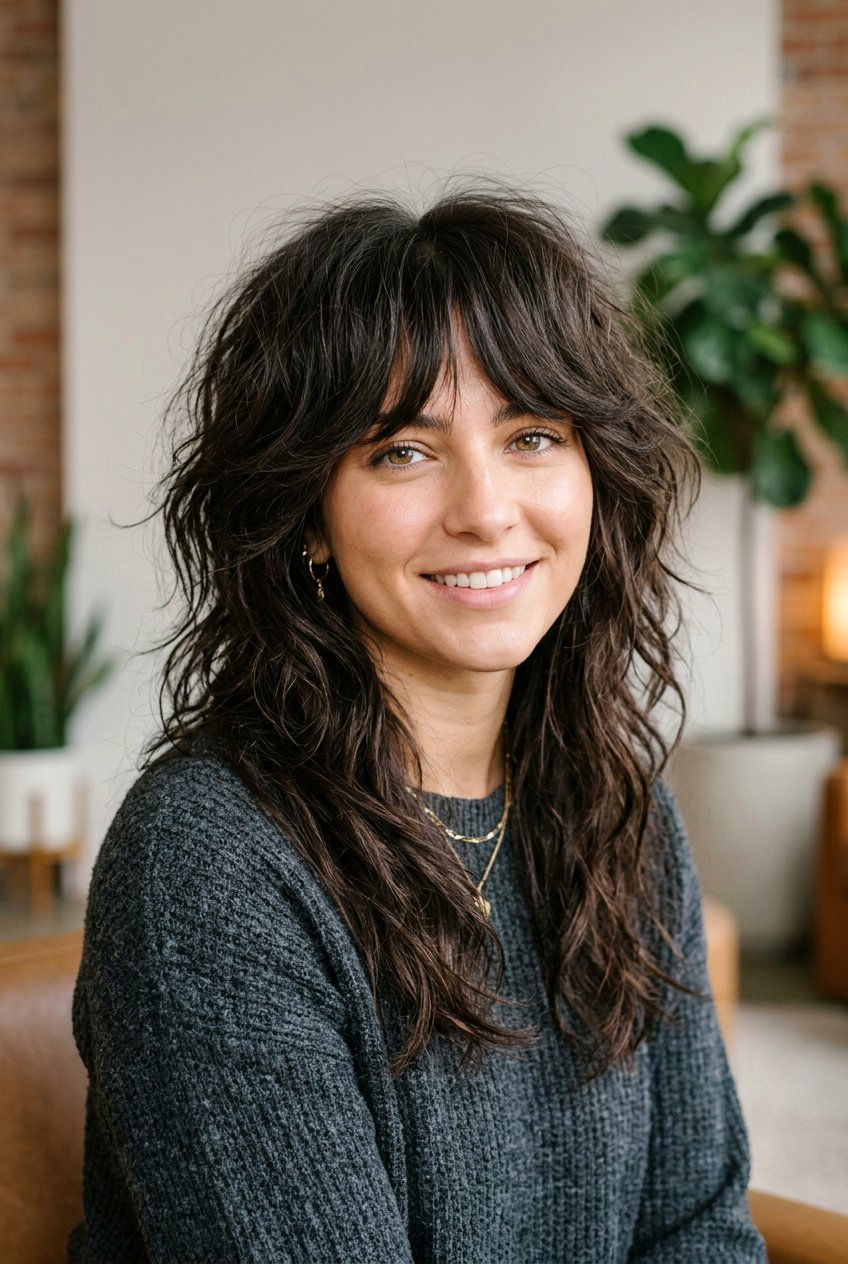 Shaggy layers with curtain bangs - 20 curtain bangs with layers - 20 curtain bangs with layers