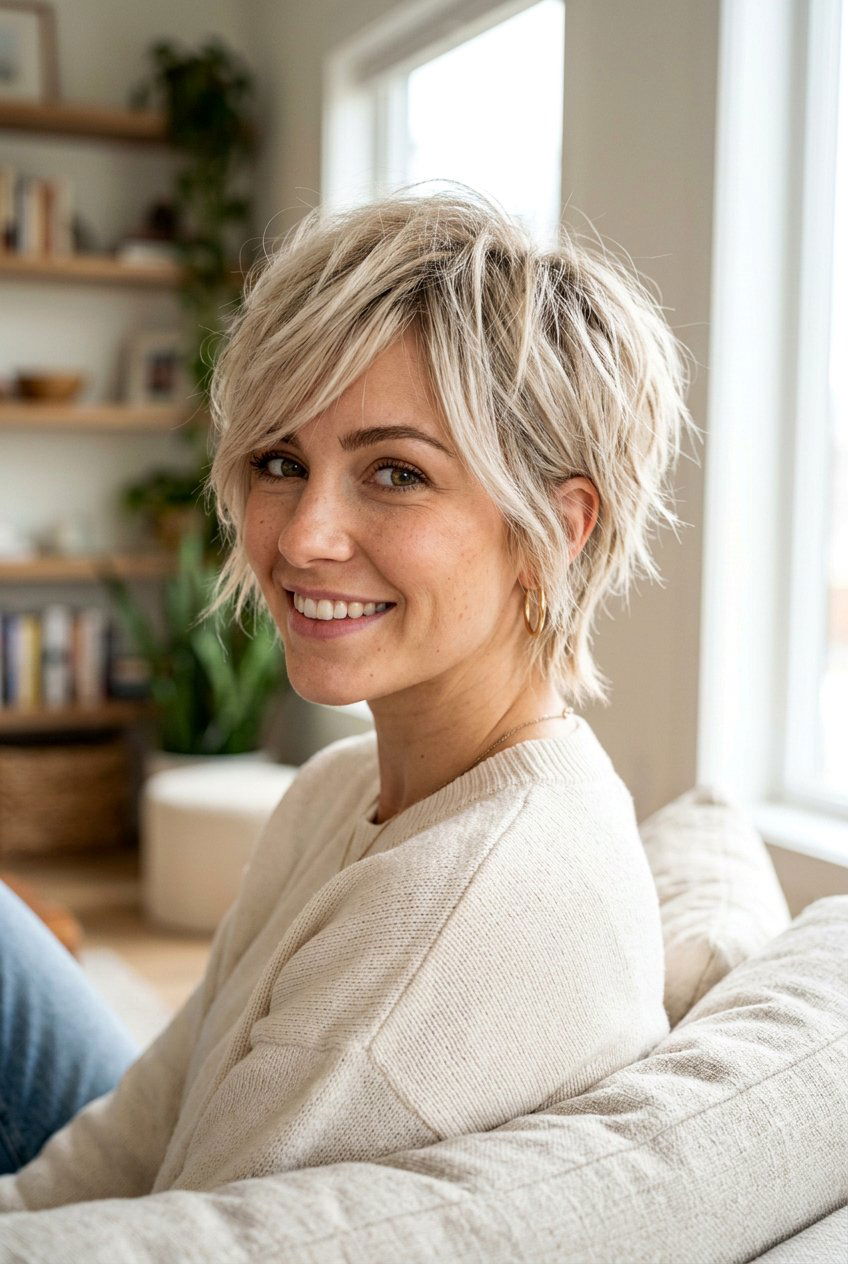 Shaggy pixie with long side bangs - 20 short shaggy pixie cut - 20 short shaggy pixie cut