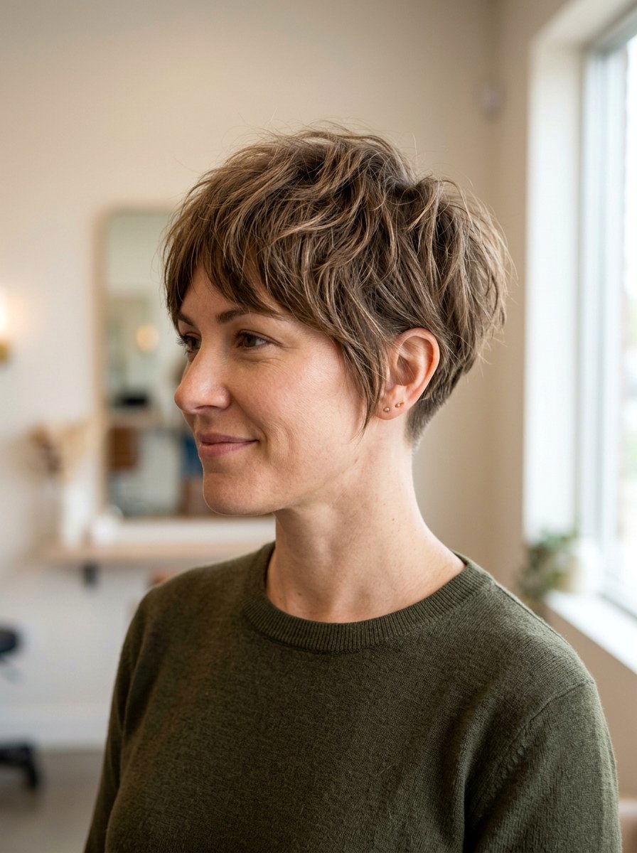 Shaggy pixie with tapered nape - 20 wispy pixie haircut for older women - 20 wispy pixie haircut for older women