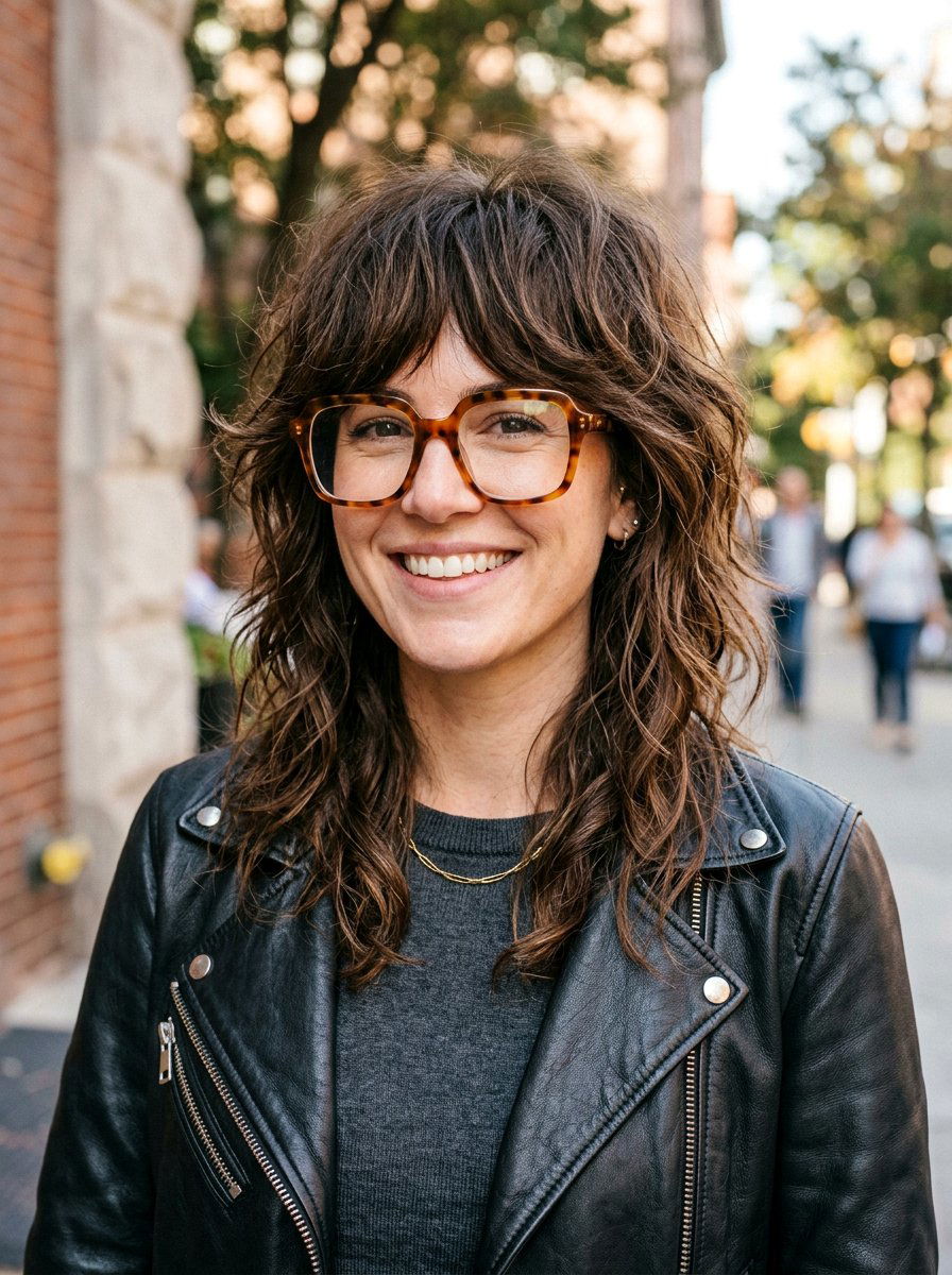 Shaggy shoulder length hair - 20 shoulder length hairstyles for women with glasses - 20 shoulder length hairstyles for women with glasses