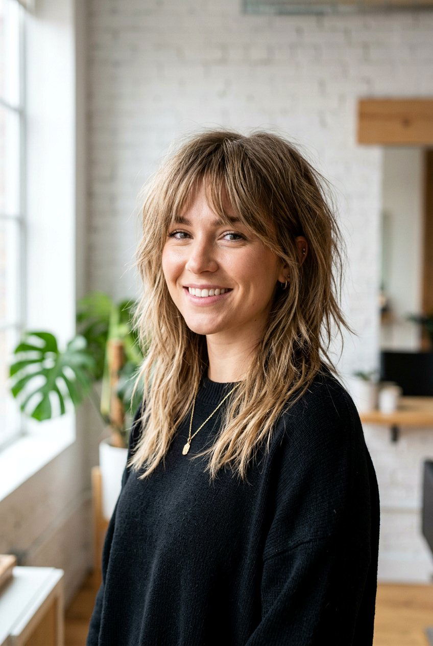 Shaggy straight cut - 20 straight hairstyles for medium hair - 20 straight hairstyles for medium hair