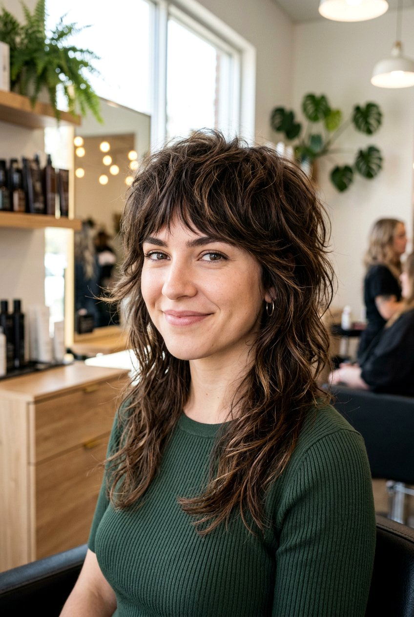 Shaggy wolf cut - 20 hairstyles for double chin face - 20 hairstyles for double chin face