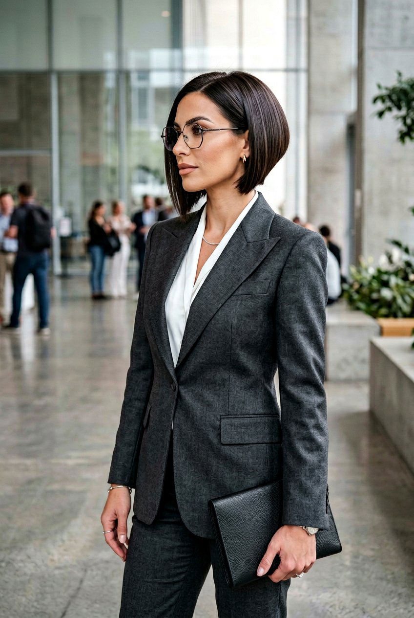 Sharp Angled Wedge Cut - 20 modern wedge for women with glasses - 20 modern wedge for women with glasses