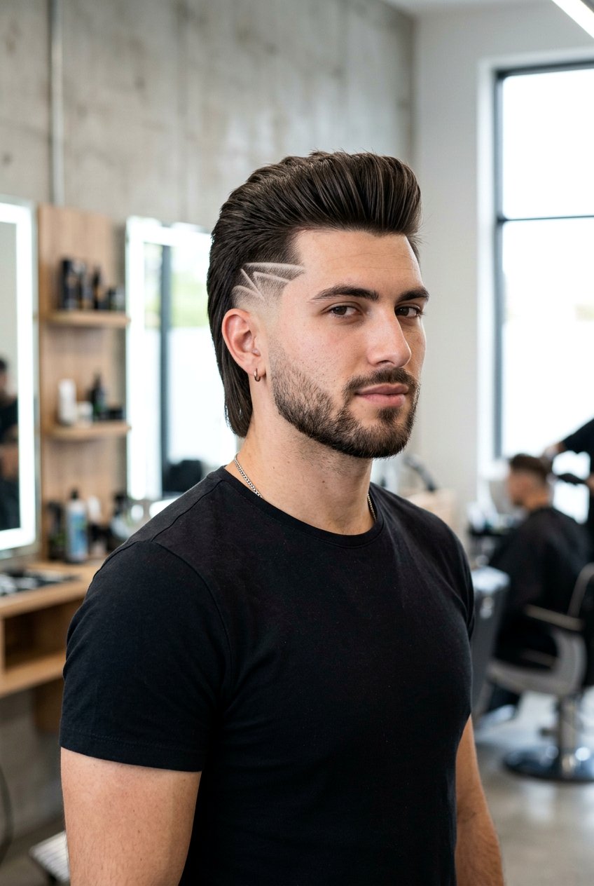Sharp Line Burst Fade Mullet Straight Hair - 20 burst fade mullet for men with straight hair - 20 burst fade mullet for men with straight hair