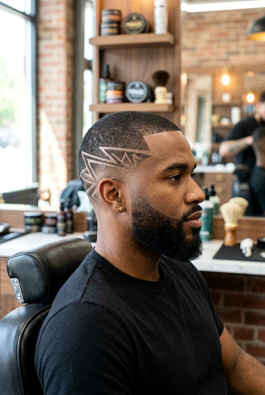 Shaved Design Buzz Cut Fade - 20 buzz cut fade - 20 buzz cut fade