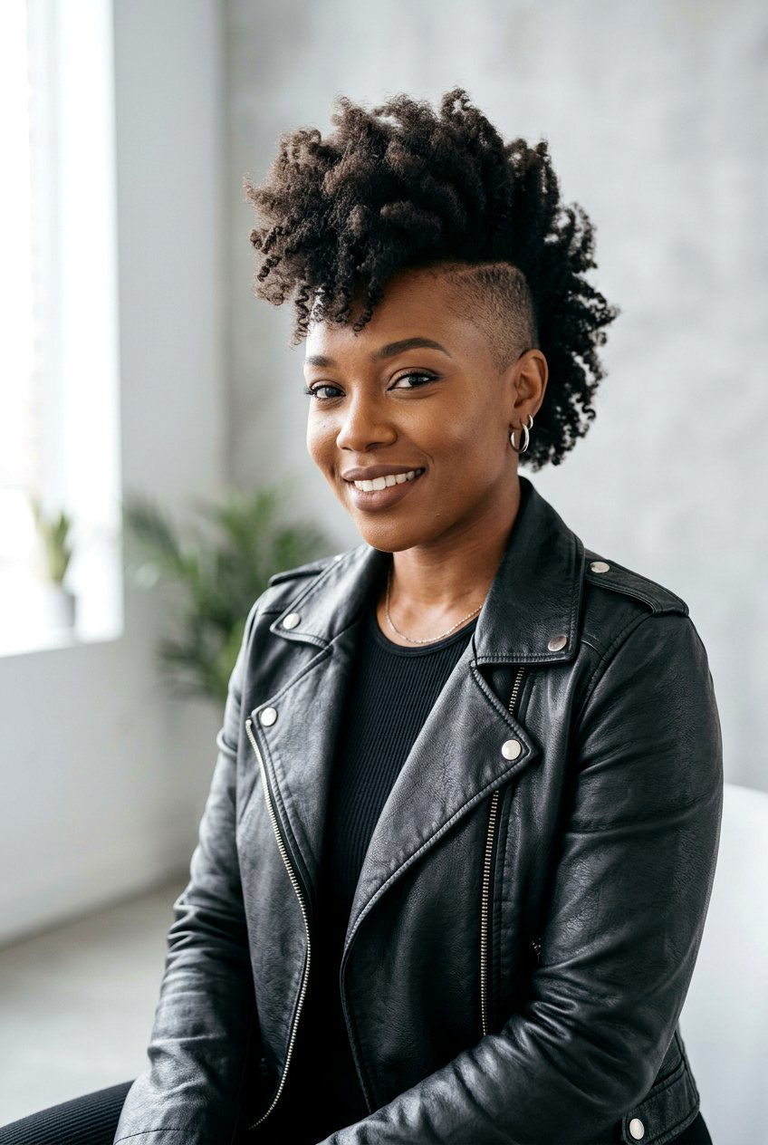 Shaved Side Mohawk - 20 black women mature short haircut ideas - 20 black women mature short haircut ideas