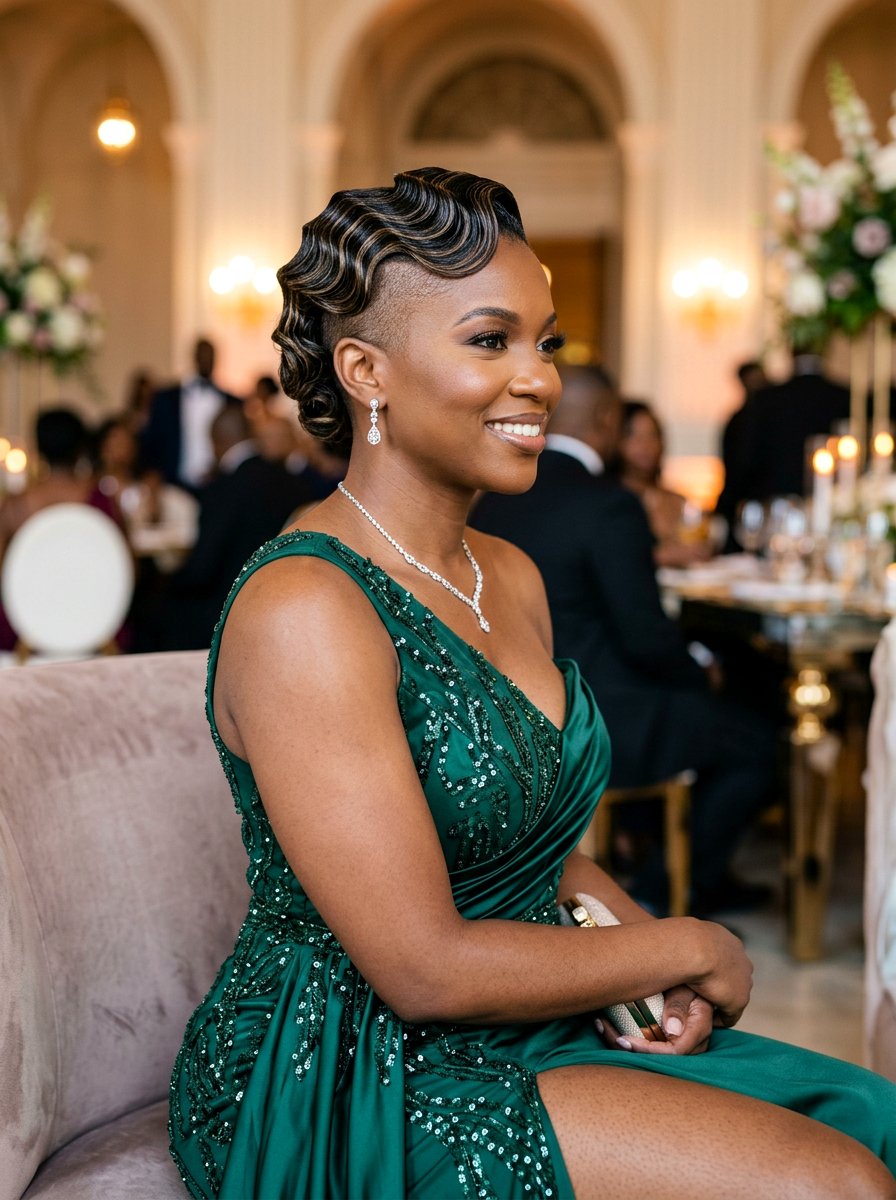 Shaved Side Natural Hair Finger Waves - 20 side shaved natural hairstyle - 20 side shaved natural hairstyle