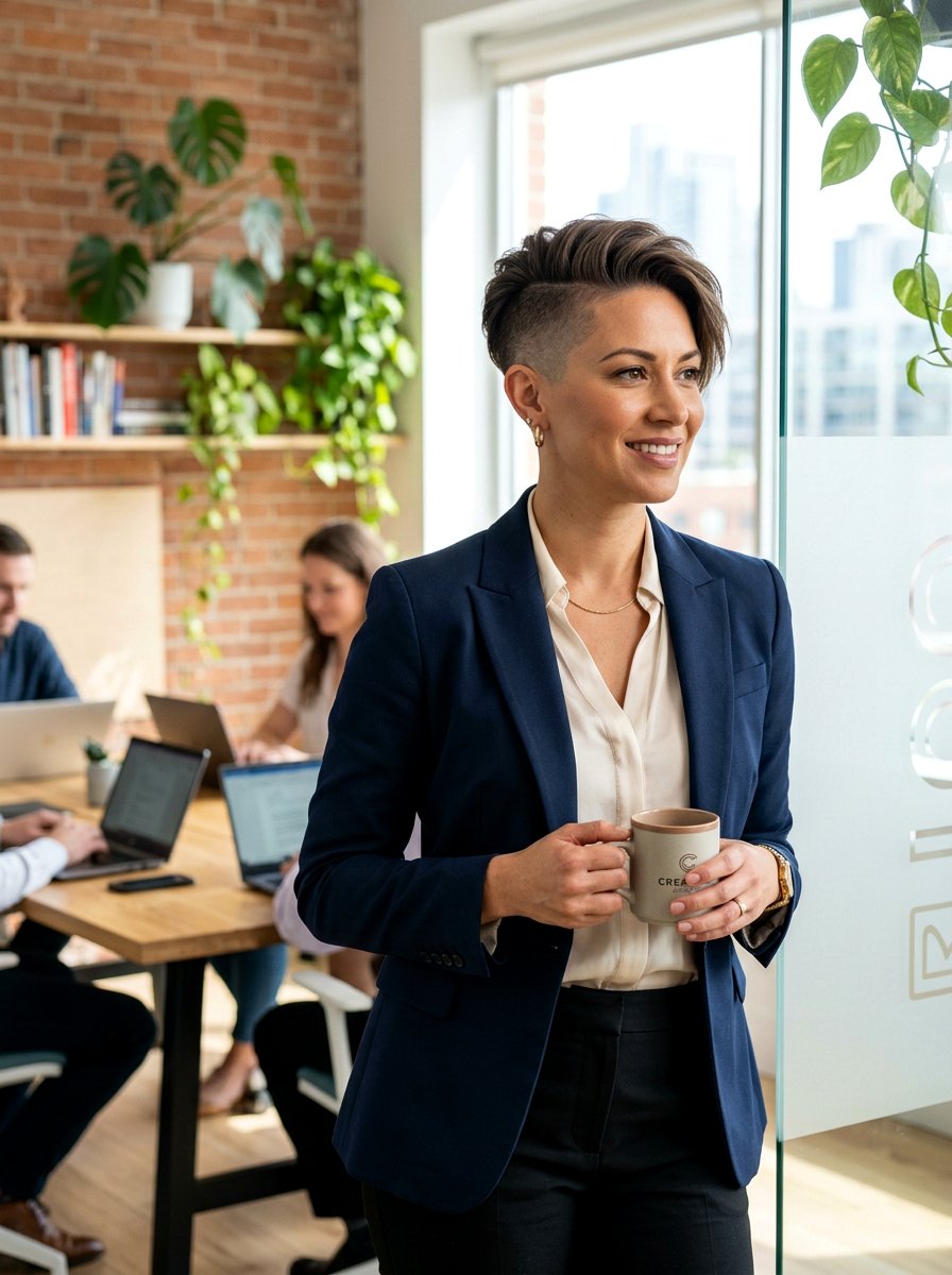 Shaved Side Pixie - 20 polished pixie haircut for office women - 20 polished pixie haircut for office women