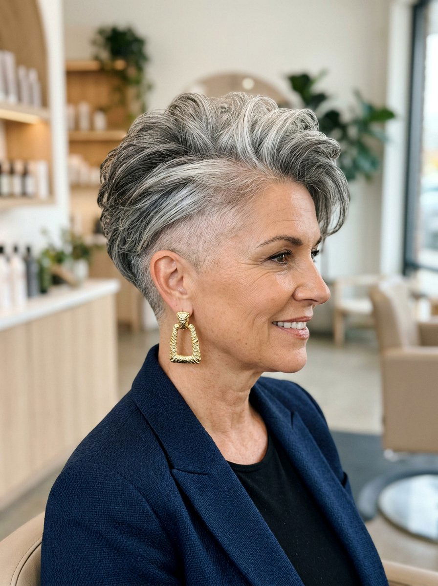 Shaved Side Tapered Pixie For Gray Hair - 20 tapered pixie for gray hair - 20 tapered pixie for gray hair