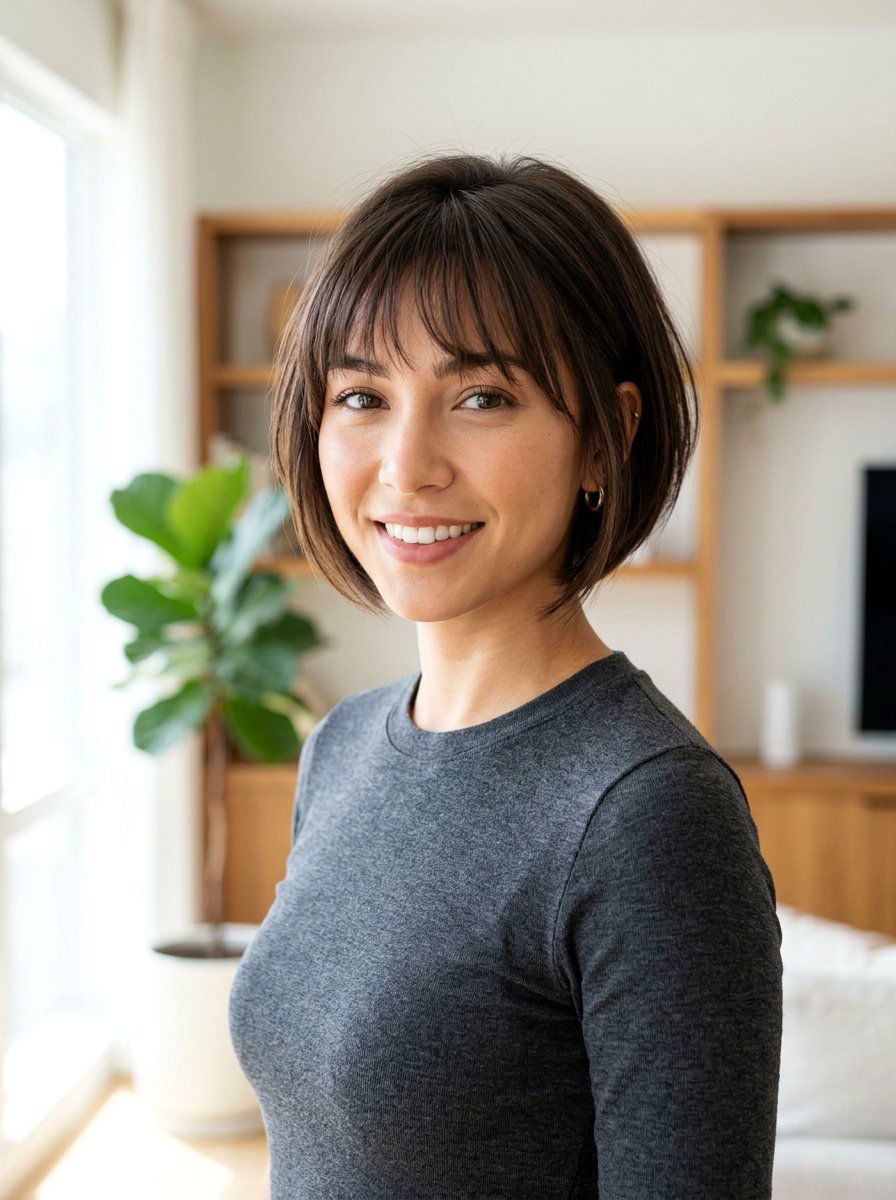 Short A Line Bob with Wispy Bangs - 20 short haircut with wispy bangs - 20 short haircut with wispy bangs