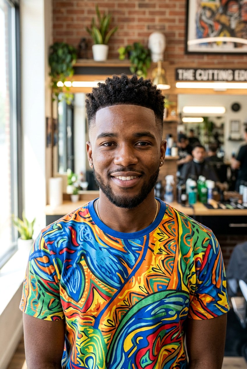 Short Afro Fade - 20 mens haircut for round face - 20 men’s haircut for round face