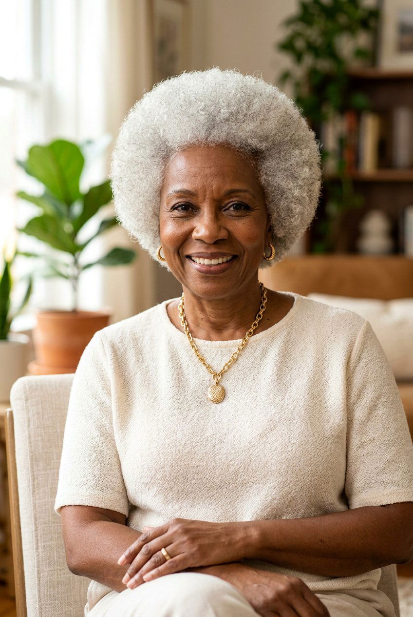 Short Afro Haircut - 20 natural hairstyles for women over 60 - 20 natural hairstyles for women over 60