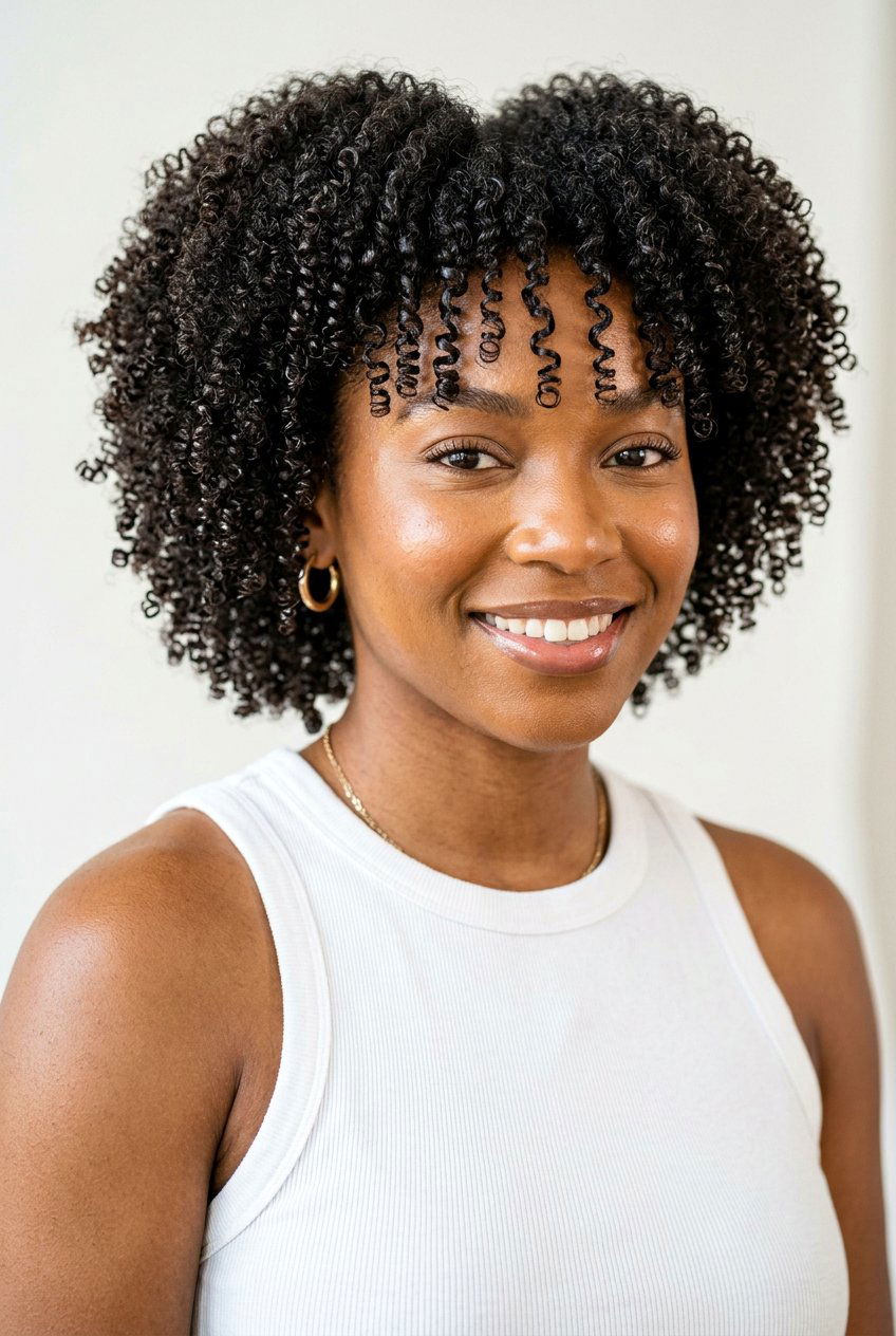 Short Afro with Defined Curls Using Gel - 20 short curly afro hairstyle for women - 20 short curly afro hairstyle for women