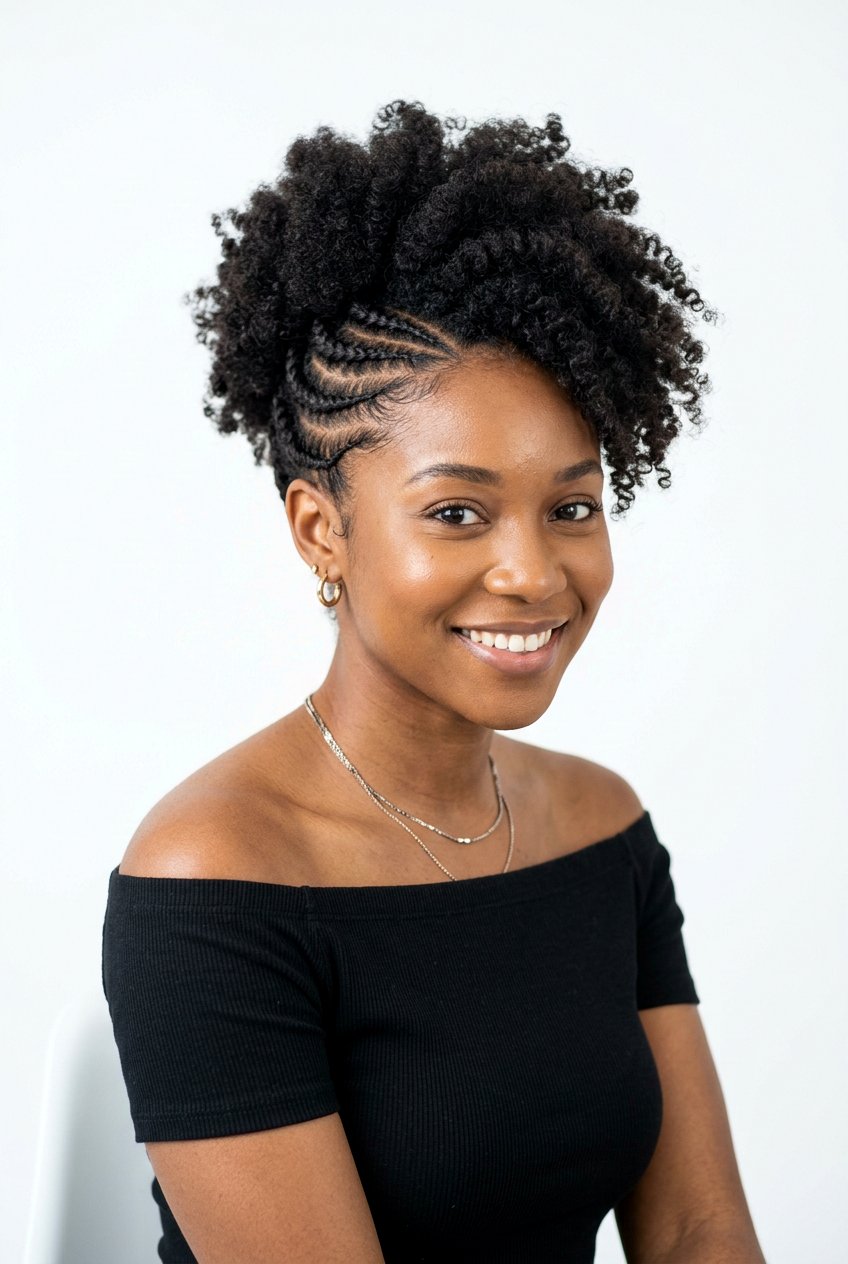 Short Afro with Flat Twist Design - 20 short curly afro hairstyle for women - 20 short curly afro hairstyle for women