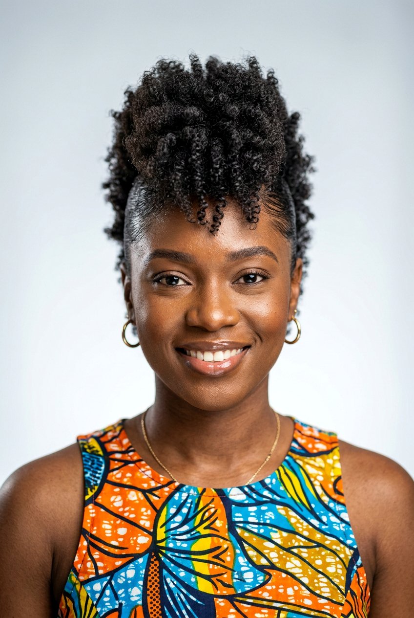 Short Afro with Frohawk Style - 20 short curly afro hairstyle for women - 20 short curly afro hairstyle for women