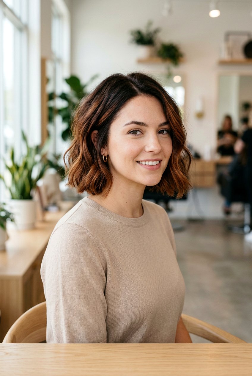 Short Auburn Balayage On Dark Brown Hair - 20 auburn balayage for short hair - 20 auburn balayage for short hair