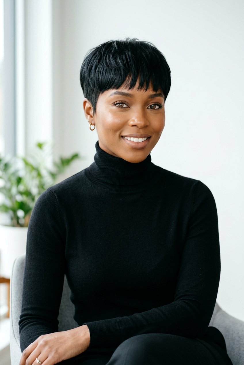 Short Black Pixie With Bangs - 20 glossy black pixie haircut - 20 glossy black pixie haircut