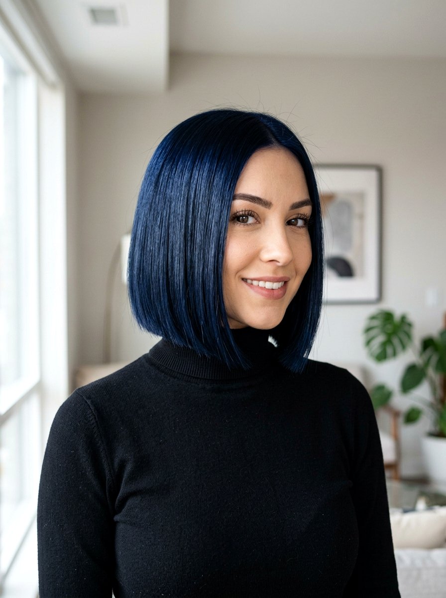Short Blue Black Bob Hair Color - 20 winter blue black hair color - 20 winter blue black hair color