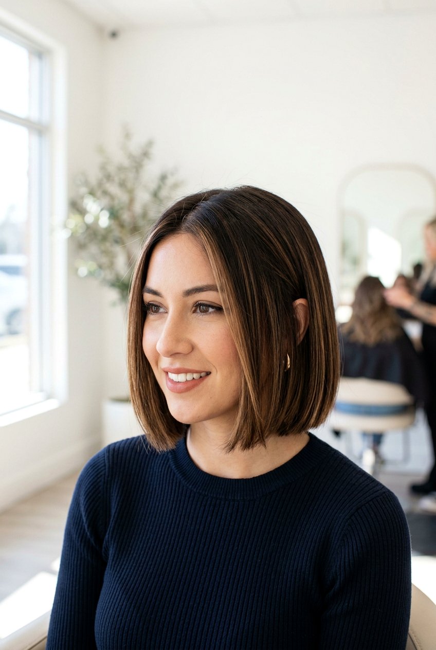 Short Blunt Bob With Caramel Balayage - 20 caramel balayage for short hair - 20 caramel balayage for short hair