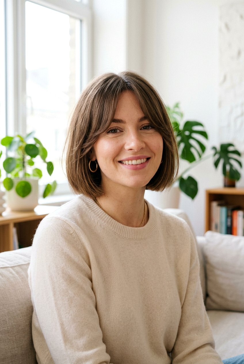 Short Blunt Bob With Curtain Bangs - 20 short blunt bob with bangs - 20 short blunt bob with bangs