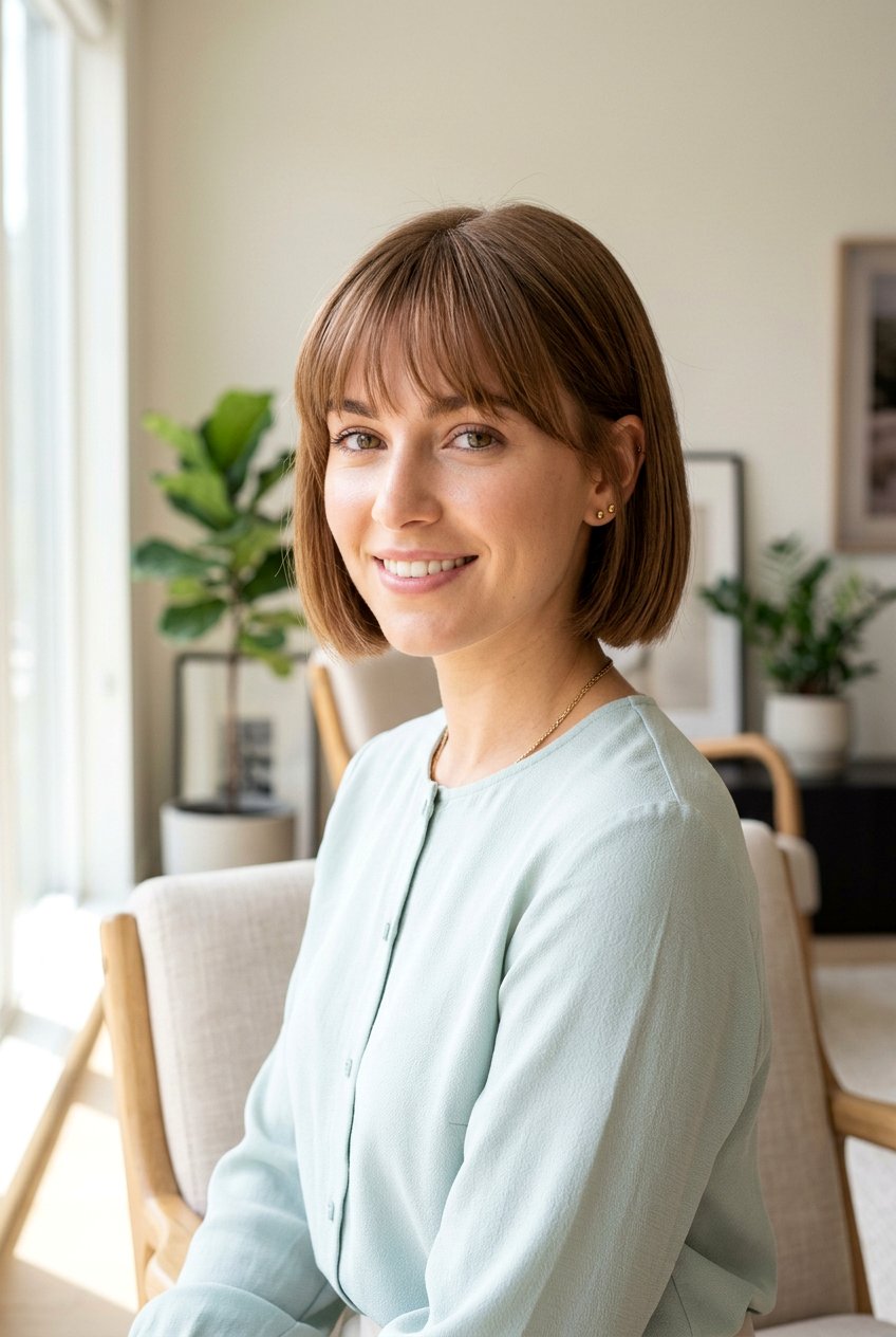 Short Blunt Bob With Feathered Bangs - 20 short blunt bob with bangs - 20 short blunt bob with bangs