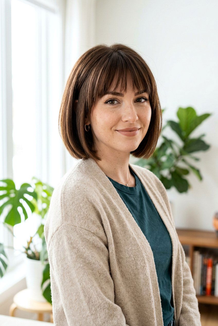 Short Blunt Bob With Layered Bangs - 20 short blunt bob with bangs - 20 short blunt bob with bangs