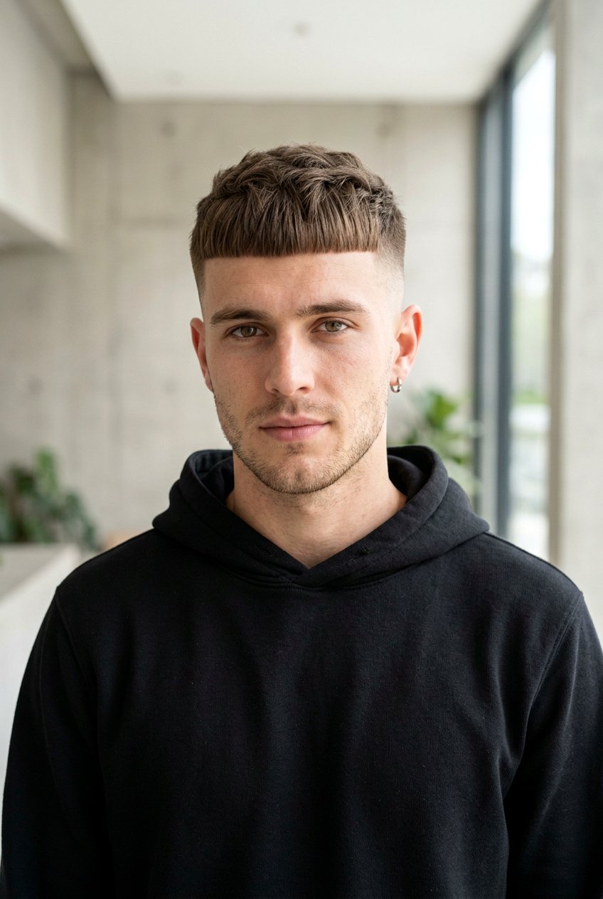 Short Blunt Fringe French Crop - 20 french crop for receding hairline men - 20 french crop for receding hairline men