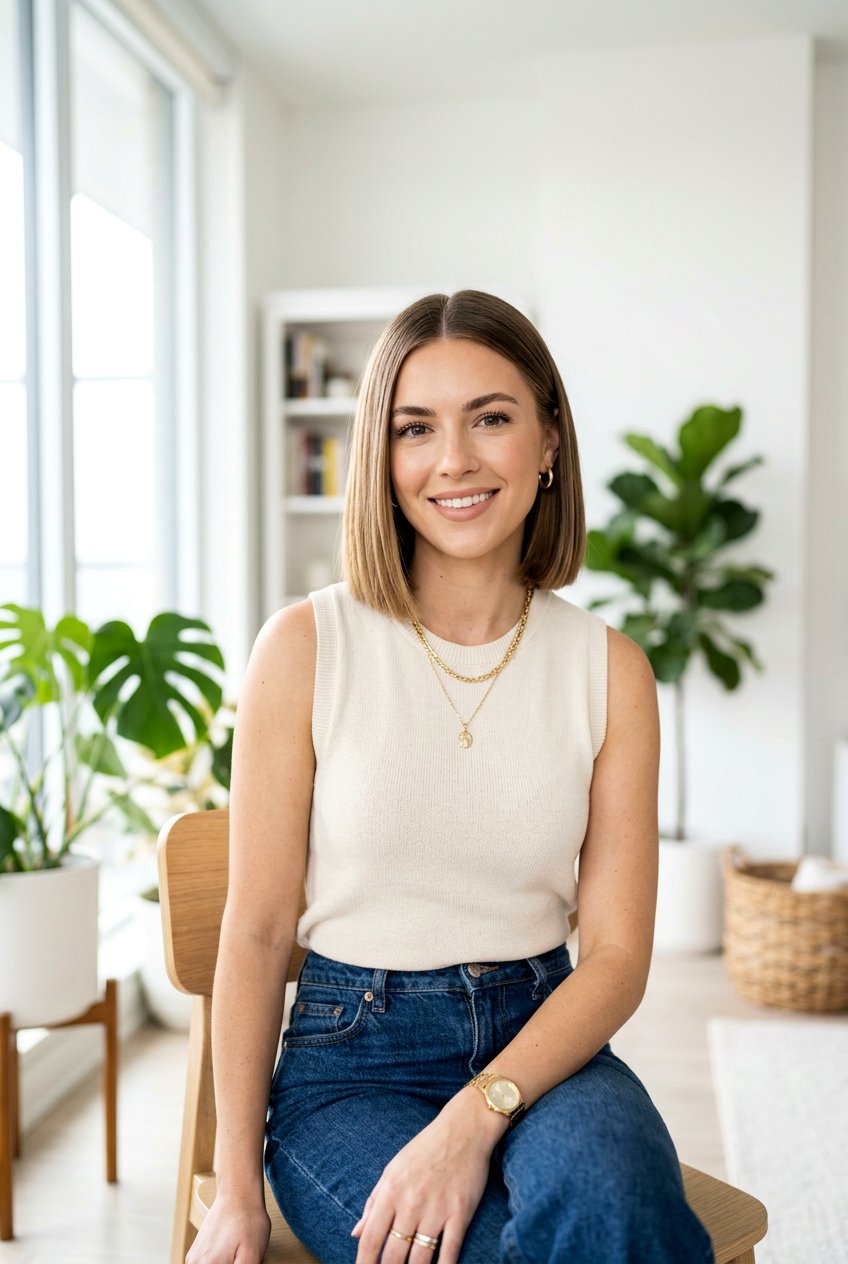 Short Blunt Lob With Center Part - 20 blunt lob with center part - 20 blunt lob with center part