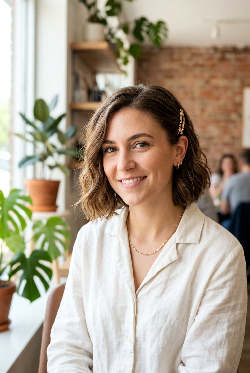 Short Bob Barrette Hairstyle - 20 barrette hairstyles for women - 20 barrette hairstyles for women