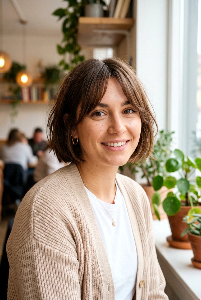 Short Bob Haircut With Curtain Bangs - 20 cute short haircuts for women - 20 cute short haircuts for women