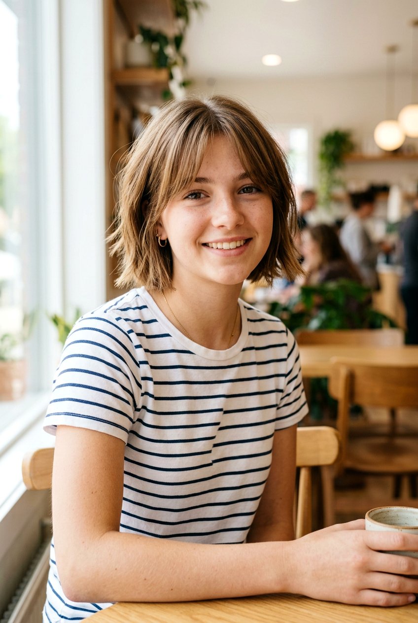 Short Bob With Curtain Bangs - 20 curtain bangs for teenage girls - 20 curtain bangs for teenage girls