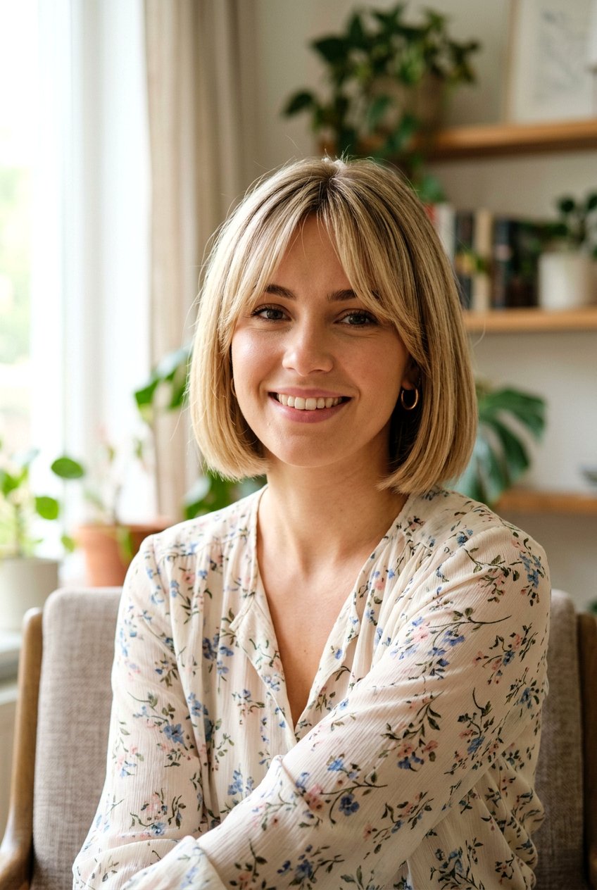 Short Bob With Curtain Bangs - 20 feminine short hairstyles - 20 feminine short hairstyles