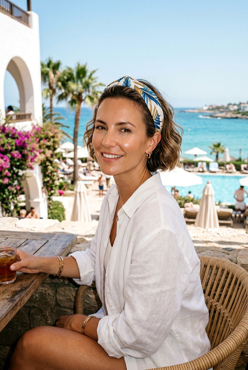 Short Bob With Headband - 20 beach hairstyle for short bob - 20 beach hairstyle for short bob