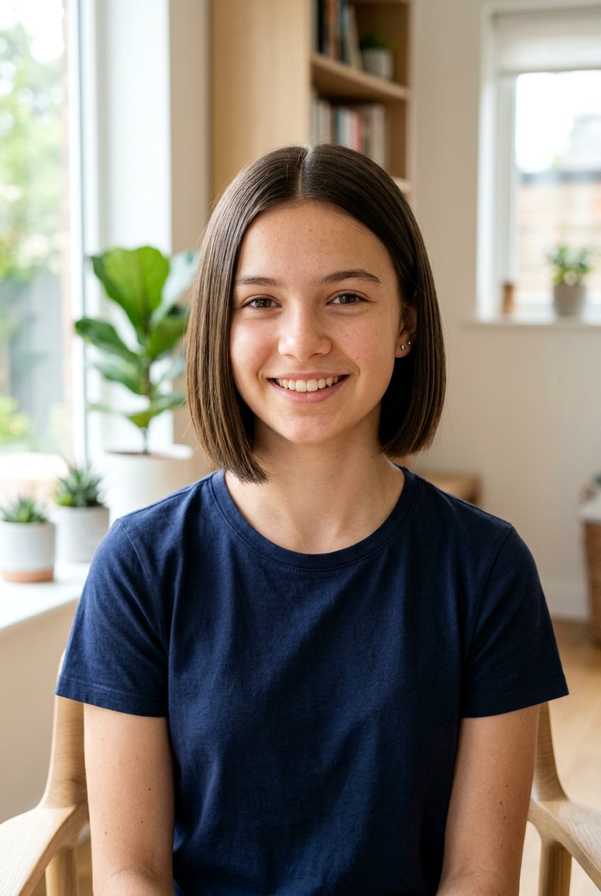 Short Bob With Middle Part For Teenage Girls - 20 short bob for teenage girls - 20 short bob for teenage girls