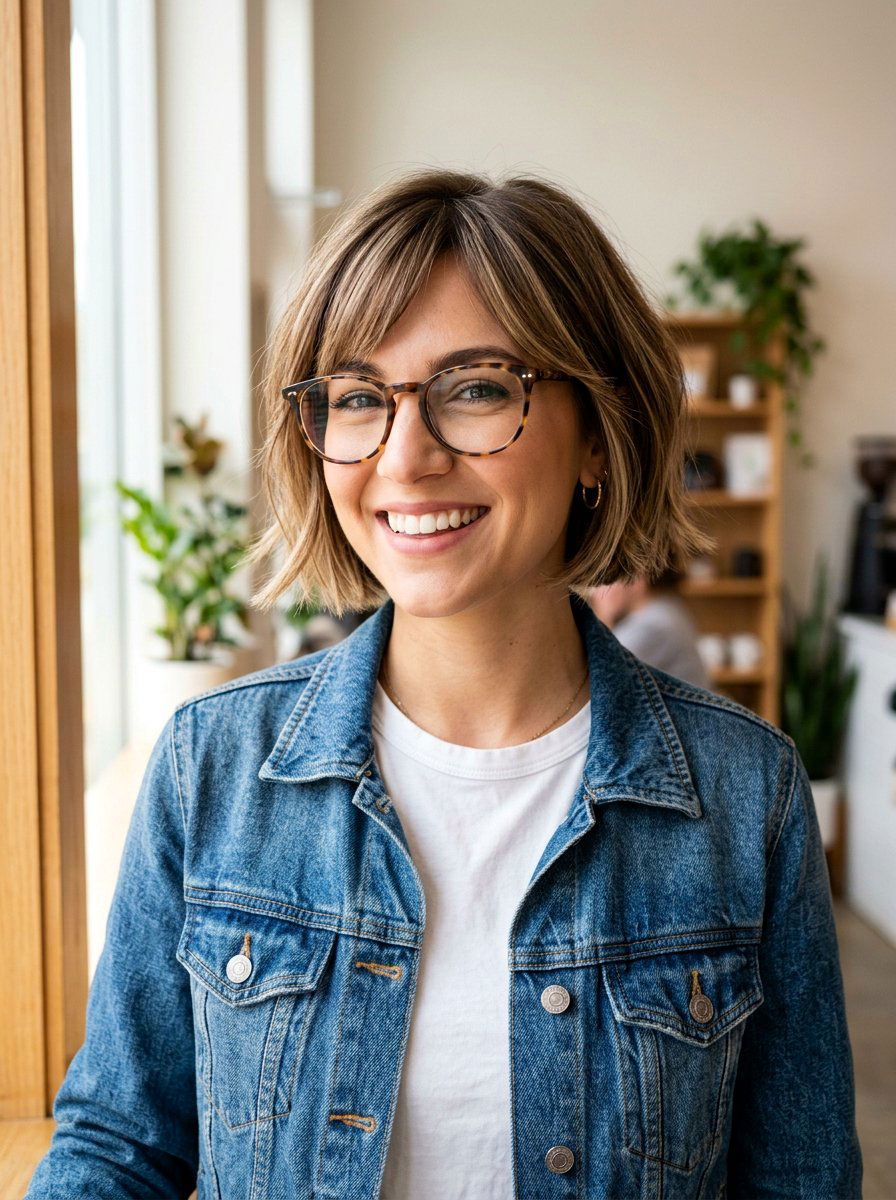 Short Bob With Side Bangs - 20 short hairstyles for women with glasses and thin hair - 20 short hairstyles for women with glasses and thin hair