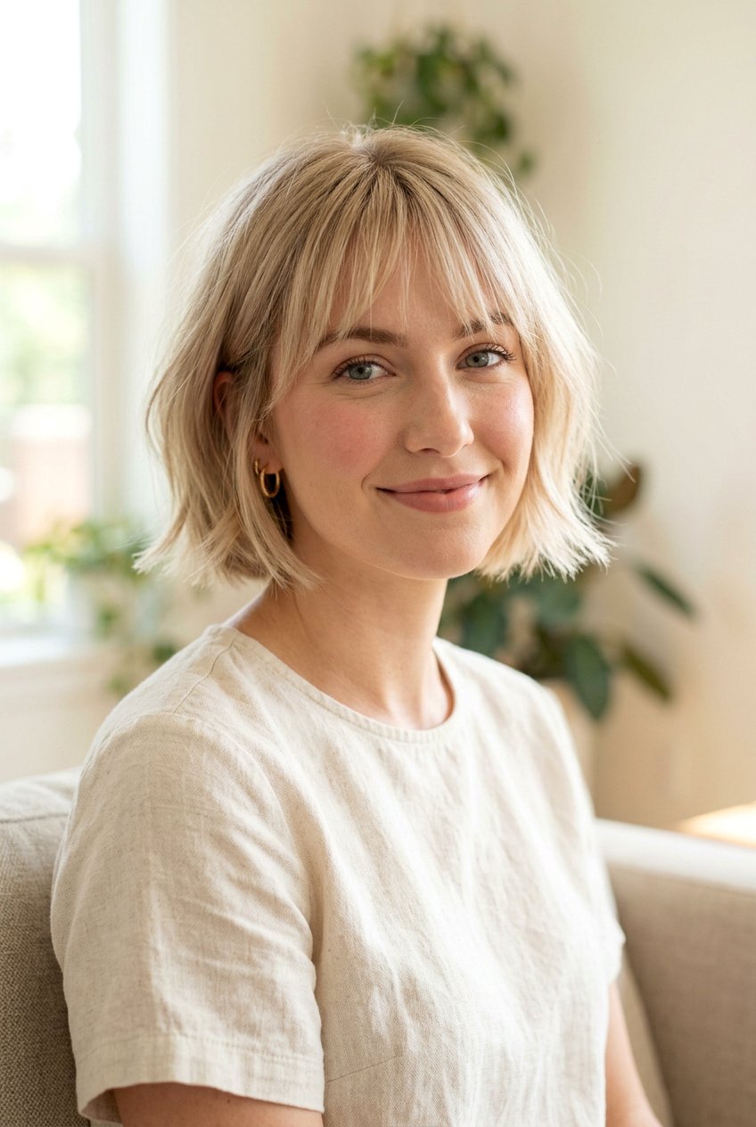 Short Bob With Wispy Bangs - 20 wispy bangs for fine hair - 20 wispy bangs for fine hair