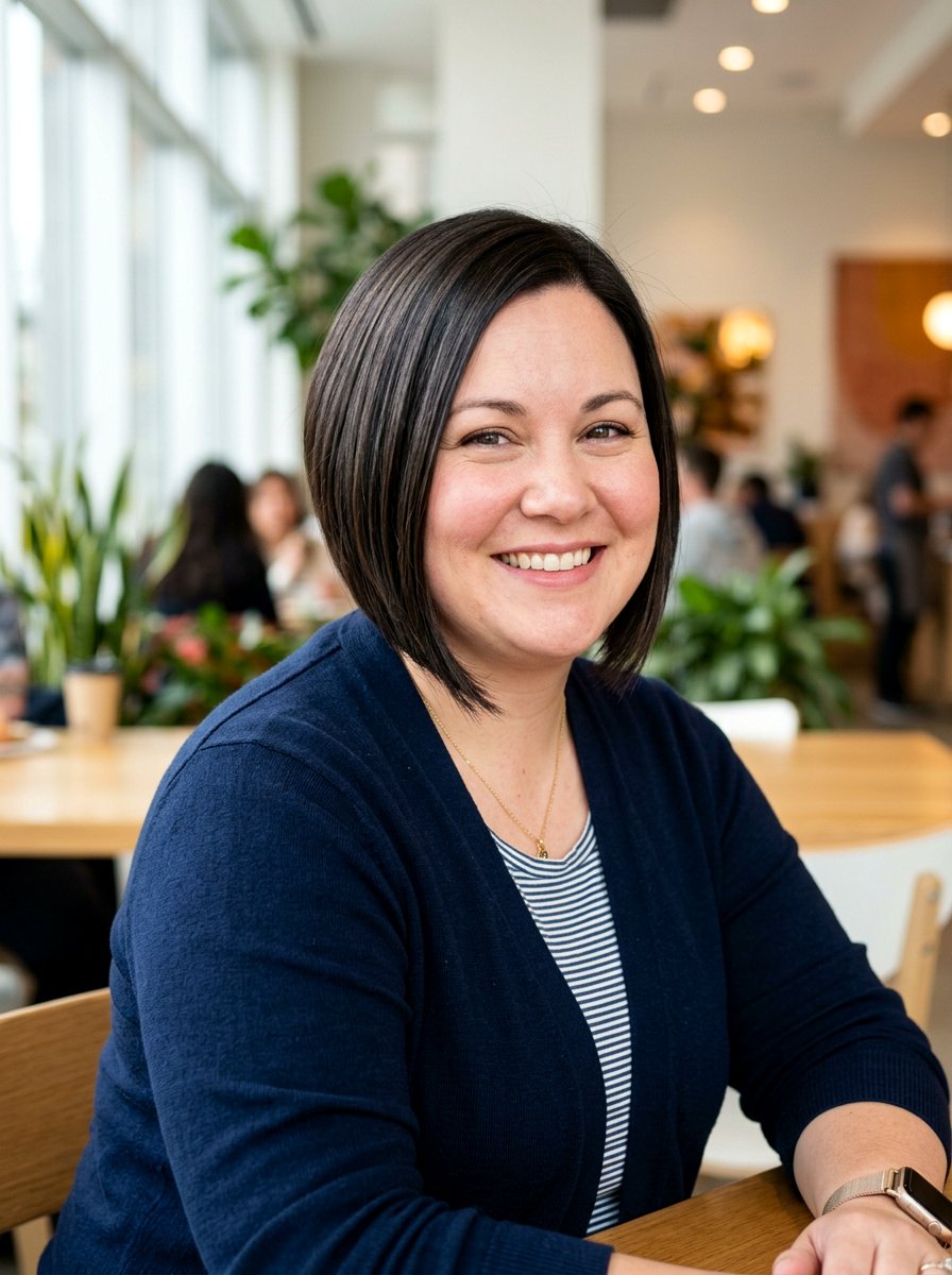 Short Bob with Angled Ends for Round Face - 20 short haircut for round chubby face women - 20 short haircut for round chubby face women